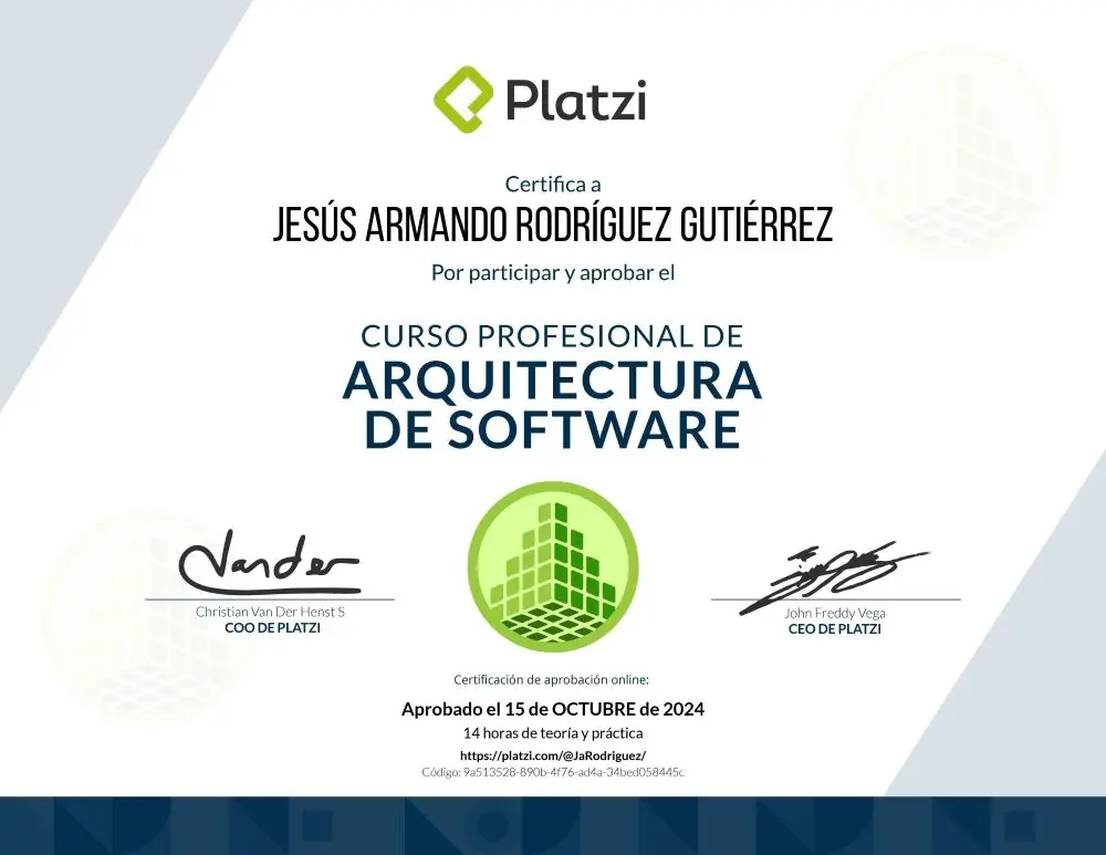 Certificado Profesional en Arquitectura de Software Platzi